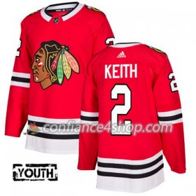 Adidas Maillot de Hockey Chicago Blackhawks Duncan Keith 2 2017-2018 Rouge Authentic - Enfant